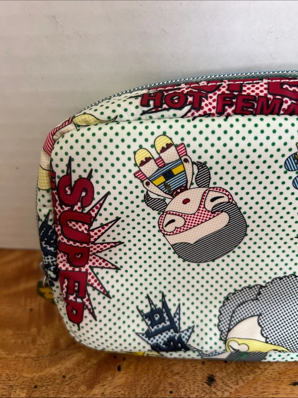 Harajuku Lovers Pop Art Comic Cosmetic Pouch - Green, Yellow, Red, Blue